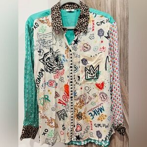 Me 368 Multicolor Graphic Print Blouse